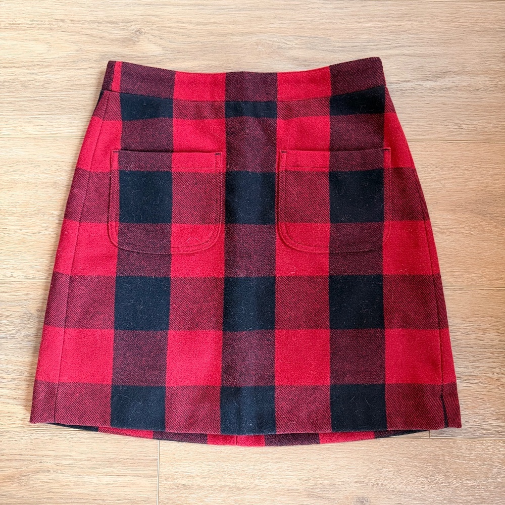 J. Crew Wool Mini Skirt in Harvest Plaid